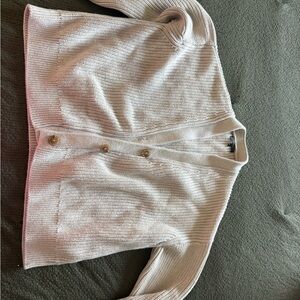 Quince Beige Button-Up Cardigan